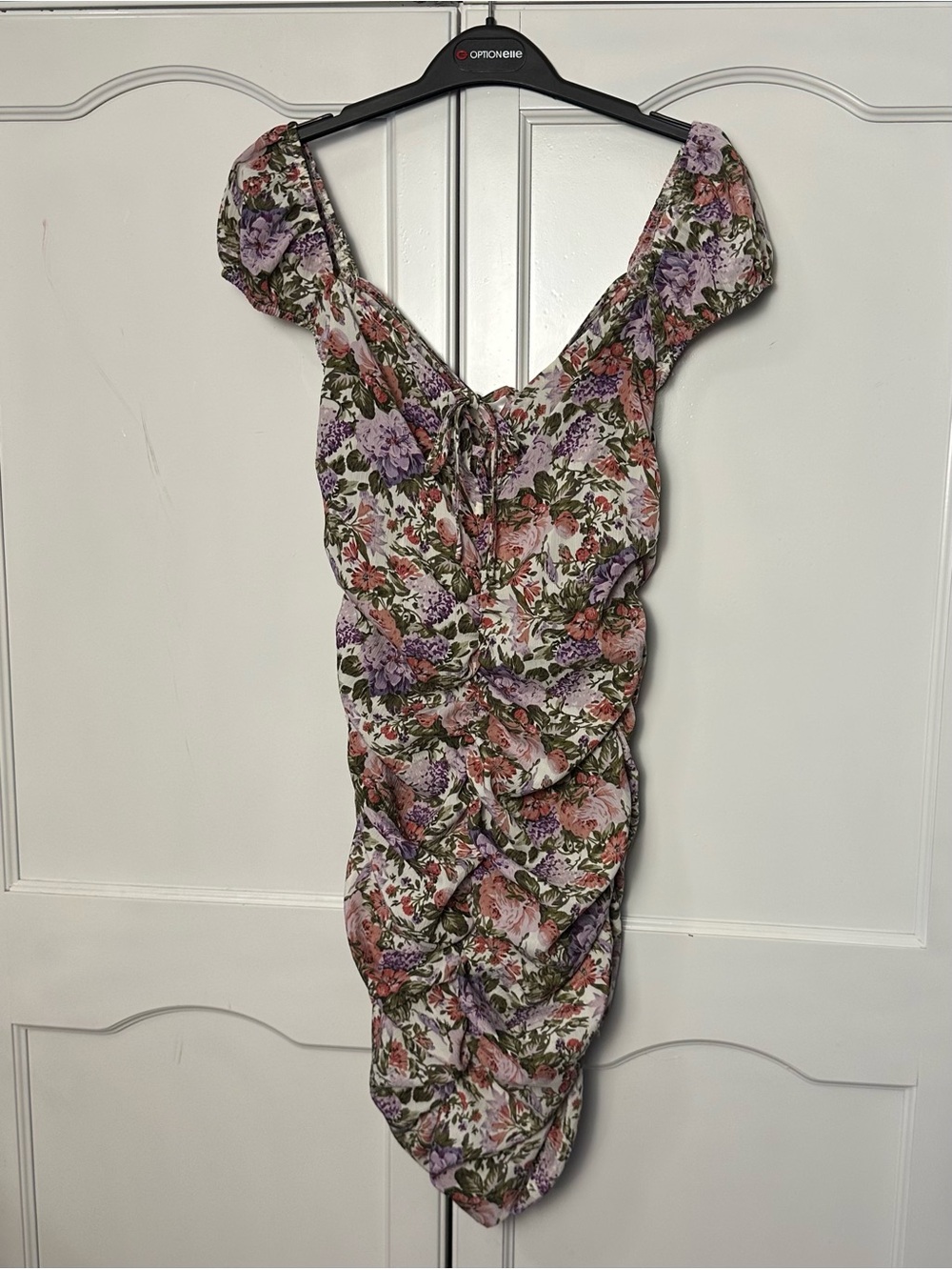 Floral  Mini Dress in Pink Multi Colour  Small SHEIN